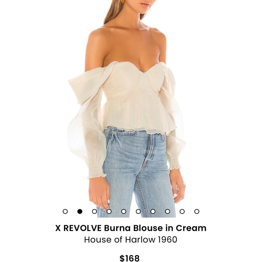 House of Harlow 1960 Cream Blouse - Picture 2 of 4